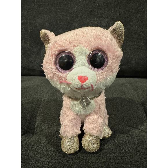 Ty Fiona Pink Cat Beanie Boo Plush - Picture 1 of 3